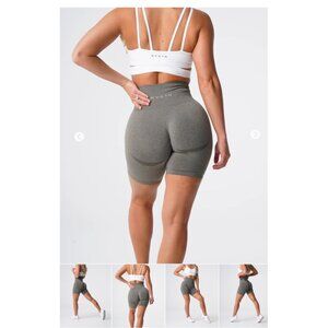 NVGTN Womens Seamless High-Waisted Compression Biker Shorts S Gray Nylon/Spandex